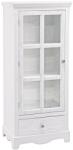 Bizzotto Vitrina 1 usa 1 sertar din lemn alb antichizat Blanc 48.5 cm x 32 cm x 114 h (0744187deco) Vitrina