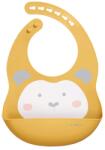 Saro Baby Baveta din silicon cu buzunar, ajustabila, Sweet Fun, mustard (16632) Bavata