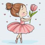Ideyka Pictură după numere - Balerina de primăvară 25 x 25 cm Carte de colorat
