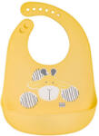 Saro Baby Baveta din silicon cu buzunar, ajustabila, Yum! Bib Yellow Jiraffe (16614) Bavata
