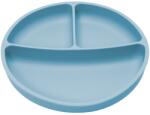 AppeKids Farfurie compartimentata din silicon cu ventuza Aqua Blue 6 luni+, 1 bucata, Appekids