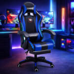 DreamHouse YT089 Scaun Gaming Din Piele Sintetică cu Iluminare RGB Negru-Albastru (YT089-BLACK-BLUE-RGB)