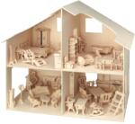 Pebaro Set de constructie din lemn pentru casa de papusi cu mobilier, debitat cu laser Pebaro (PEB-880)