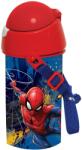  Pókember Dark műanyag szívószálas kulacs akasztóval 500 ml
