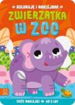Anna Podgórska Coloriez și lipesc. Animaluțe la zoo. Autocolante mari de la 3 ani Carte de colorat