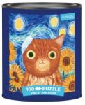 Mudpuppy Puzzle Vincat van Gogh pisici artistice în cutie metalică 100 piese Puzzle