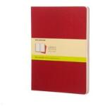 Moleskine Caiete 3 buc roșii XL, pagini albe