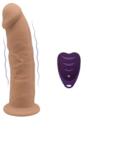 SilexD Vibrator Realist Silexd, Remote Control, 10 Moduri Vibratii, Silicon, USB, Natural, 17.5 cm Vibrator
