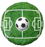  Futball mintás fólia lufi - kerek, 36 cm, csomagolt