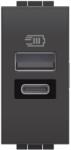 Legrand Incarcator 1 modul cu 2 usb tip A+C Bticino Living Light L4191AC (L4191AC)