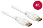 Delock kábel Displayport 1.2 male/male összekötő 4K, 5m, fehér (DL84879) (DL84879)