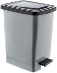 Özer Plastik Slim Műanyag pedálos szemetes, ezüst/szürke, belső vödörrel 25L (S100X38) - alphadenthigienia