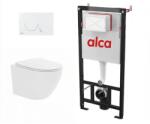 Fluminia Set complet vas WC suspendat Fluminia, Ricci Tornado, Alb, cu rezervor Alca si clapeta alba (AM101+M670+M203)