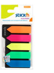 STICK'N Stick index plastic transparent color Stick"n, 42 x 12 mm, 5 x 25 file/set, Neon (HO-21143)