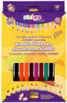 STRIGO Creioane colorate duble, Strigo SSC355 Jumbo, 12 bucati, 24 culori, triunghiulare, cu ascutitoare (SSC355)