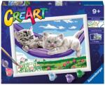 Ravensburger Set de pictat după numere Ravensburger CreArt - Pisicuțe într-un hamac (20214)