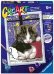 Ravensburger Set de pictat după numere Ravensburger CreArt - Îmbrățișare de pisică (23707)