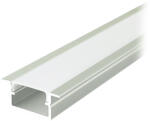 V-TAC Profil aluminiu încastrat pentru bandă LED, 2000 x 17 x 10 mm, IP20, argintiu (SKU-24106)