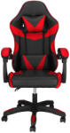Brius Scaun birou pentru gaming, ergonomic, suport lombar si tetiera, 114-123x55x50 cm, negru si rosu (HF-0020)
