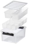 SMARTSTORE Cutie de depozitare, plastic, mânere negre, 7 compartimente, SMARTSTORE "Classic 15", transparentă