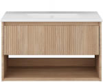 TMP cabinets SLIM STRIPE 60 fali függesztett fürdőszobabútor - SKY E-8099-60 porcelán mosdóval - 61 x 46 cm (83400032) - stuxi