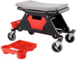 Vevor Alacsony gurulós műhelyszék tárolókkal 136 kg teherbírás, fékezhető kerekekkel 640x335x390 mm