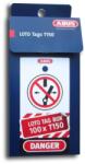 ABUS T150 LOTO munkavédelmi Tagout (kitáblázó) biléta, széles kivitel - Angol nyelvű (10077801-01)