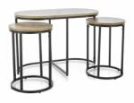  Masuta de cafea TWIXE cu mese auxiliare 75x40 cm, negru/decor stejar artisan Masa de cafea