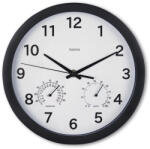 Hama Malta falióra hőmérővel és páratartalommérővel Ø25cm - fekete (00185868) (00185868)