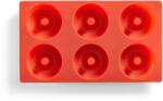 Lékué Silicone Doughnuts Mould szilikon fánk sütőforma, 6db fánkhoz, megerősített belső szerkezet a stabilitásért, tapadásmentes, piros - 880544 (LK880544)