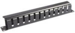 WP 2U horizontal cable managment panel with Black cover RAL 9005, 483x88mm (WPN-ACM-302-B) - 3bnetwork