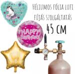  45 cm fólia lufi fújása héliummal-szolgáltatás