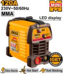 INGCO Aparat Sudura cu Invertor MMA 120A , IGBT, 120A, AfiE aj Digital, Set Complet