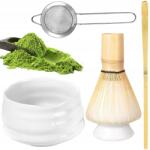 Bedee Japán Matcha Szett Bambusz Habverő 100 Fog, Kerámia Tál (Zestaw do herbaty Matcha)