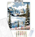  Fagyos Lake Louise tükre - számfestő készlet - 80×100 cm (Keret nélkül)