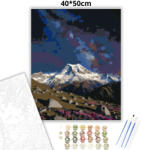  Nyugodt Aoraki éjszaka - számfestő készlet - 40×50 cm (Keretre feszítve)