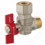 FERRO Robinet pentru apa cotit cu semiolandeza FERRO cu bila si fluture PN10 H=41MM 3/4 (KFM2SGK)