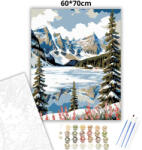  Fagyos Lake Louise tükre - számfestő készlet - 60×70 cm (Keret nélkül)