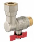 FERRO Robinet pentru apa cotit cu semiolandeza FERRO cu bila si fluture PN10 H=54.5MM 1/2 (KFM1SGPK)