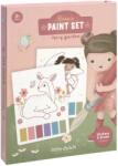 Little Dutch Carte de pictat cu acuarele si stickere - Rosa Fairy Garden - Little Dutch Carte de colorat