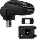  Cotieră pentru Nissan Tiida (05.2004-12.2013) negru piele ecologica cu cusatura rosie () (AVR-NSTD0520-N2R)