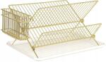 Present Time Álló edényszárító kétszintes folyékony arany Dish Rack (PT3116GD)