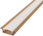 LED Solution Profil încorporabil pentru benzi LED V41 bronz Profil + Difuzor lăptos pentru fixare cu clips 1m