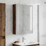 vidaXL Шкаф с огледало за баня Старо дърво 33 x 11, 5 x 50 см (889221)