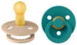 BIBS - Set 2 suzete Colour Latex, tetina rotunda, 6 luni +-Scuba/Taupe (120453)