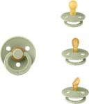 BIBS - Set 3 suzete Colour Latex, tetina rotunda, simetrica & anatomica 0 luni +-Sage (81341)