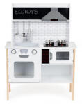 ECOTOYS Bucatarie din lemn cu sunete, accesorii si LED-uri Ecotoys PLK537 (ed-EDIPLK537) Bucatarie copii