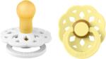 BIBS - Set 2 suzete Boheme Latex, tetina rotunda, 0 luni +-White/Sunshine (230121)