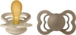 BIBS - Set 2 suzete Supreme Latex, tetina simetrica, 6 luni +-Vanilla/Dark Oak (270336)