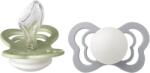 BIBS - Set 2 suzete Fosforencente Couture GLOW Silicon, tetina anatomica, 6 luni +-Sage/Cloud (1710318)